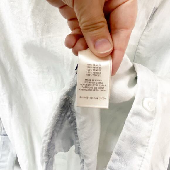 Anthropologie Cloth & Stone XS Womens Faded Gray Button Down Chambray Shirt - Picture 6 of 9